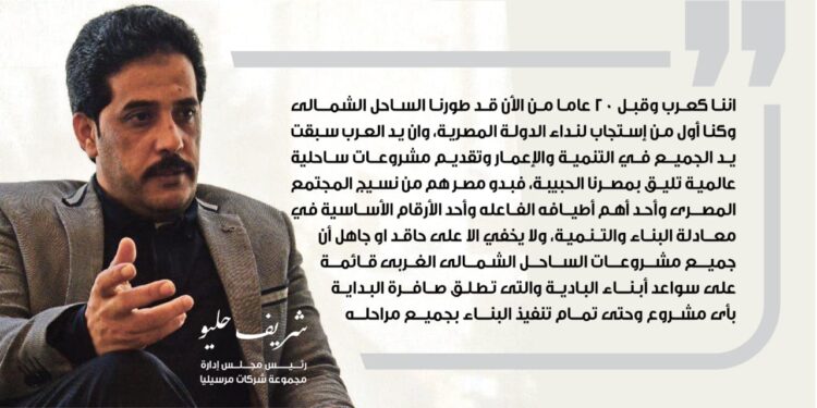 شريف حليو: بدو مصر صمام أمان لمنطقة الساحل الشمالي وطالما نادوا بتنمية وتطوير الساحل الشمالي الغربي